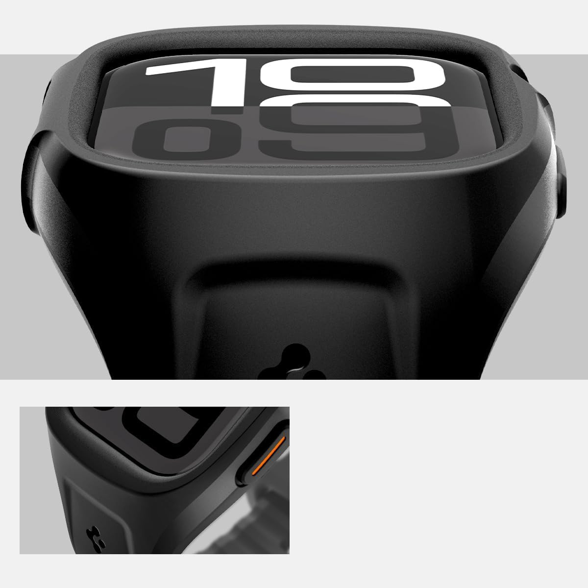 Oryginalne etui z paskiem od marki Spigen z serii Liquid Air Pro do Apple Watch 10 (46 mm), czarne
